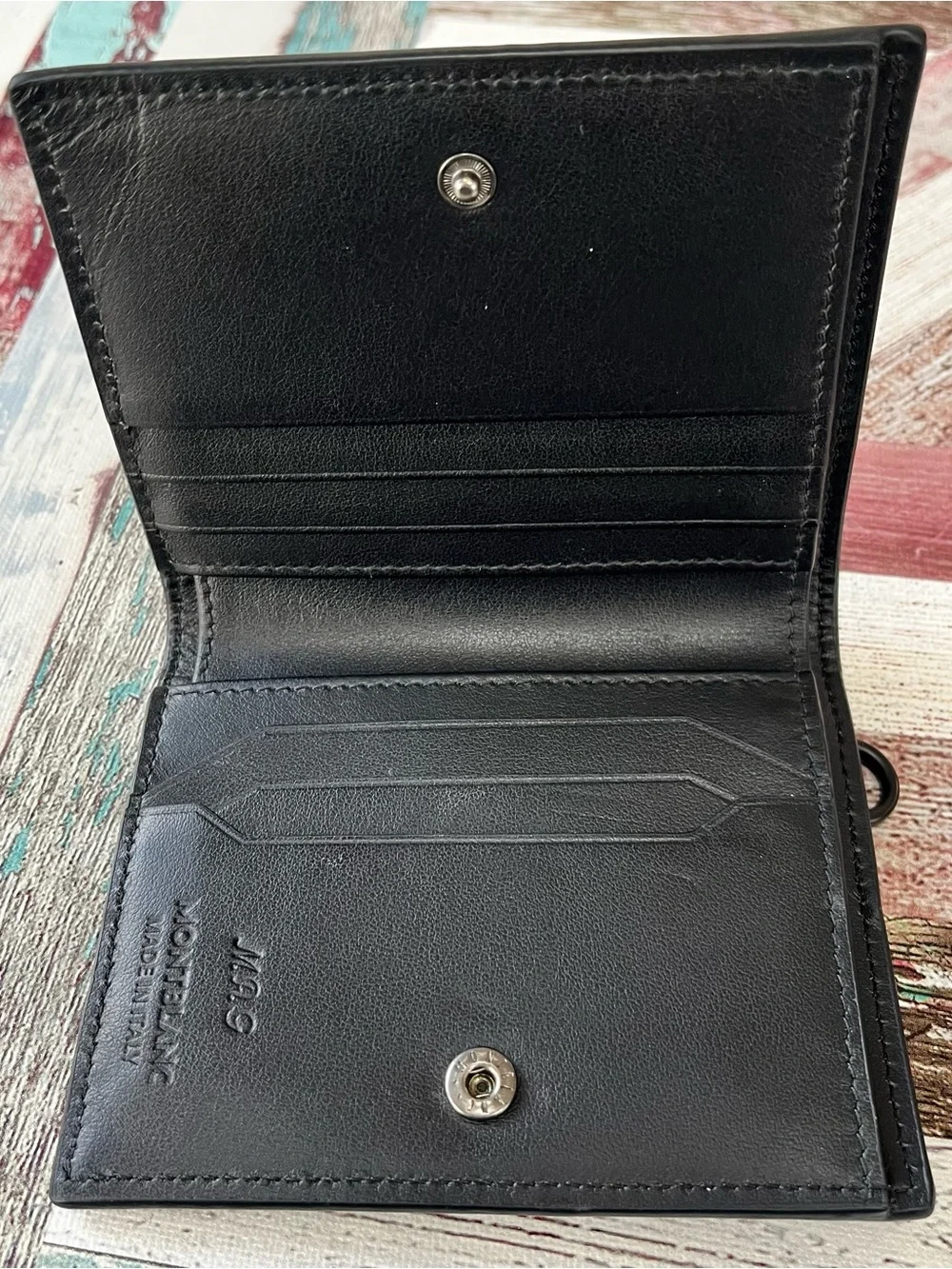 Montblanc Men’s Extreme 3.0 Compact Leather Wallet NEW * Black Leather Embossed